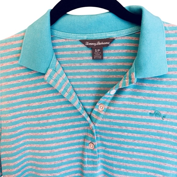 Tommy Bahama Turquoise Polo dress with Classic Stripes SP - Picture 3 of 4
